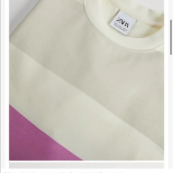 Zara | Striped Print Sweatshirt - Purple & White - Picture 12 of 12